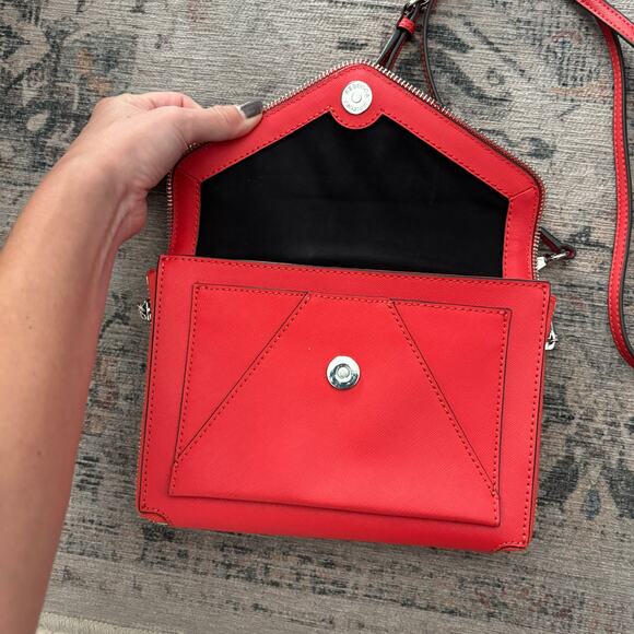 Rebecca Minkoff Marlowe Mini Red/Orange Envelope Bag - Picture 4 of 7